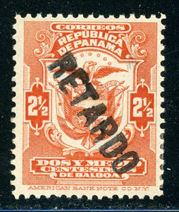 PANAMA Specialized: HEYDON #605 2½c Red Orange "RETARDO Handstamp #1 CV$60++