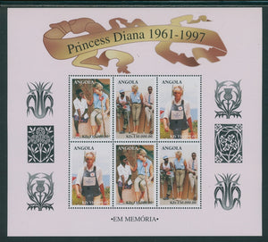 Angola Scott #1028 MNH SHEET of 6 Princess Diana (1961-1997) $$