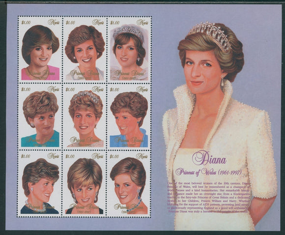 Nevis Scott #1030 MNH SHEET In Memoriam 1997 Princess Diana 1961-1997 CV$7+