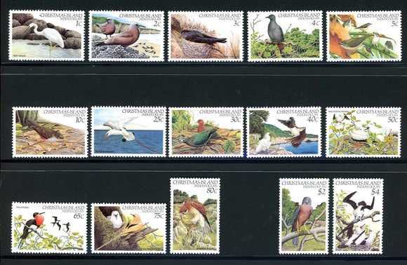 Christmas Island Scott #117//132 MNH 1982-83 Birds CV$14+ 378510