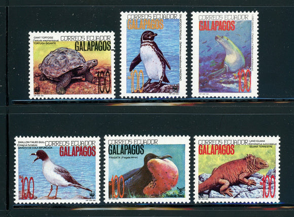 ECUADOR MNH: Scott #1281-1286 Galapagos Islands Wildlife FAUNA CV$10+