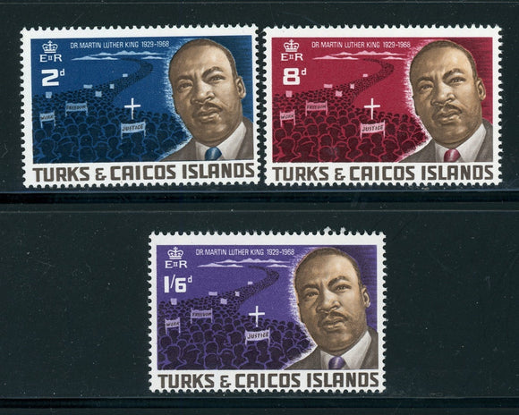 Turks & Caicos Scott #178-180 MNH Martin Luther King Jr. MLK $$ 414544
