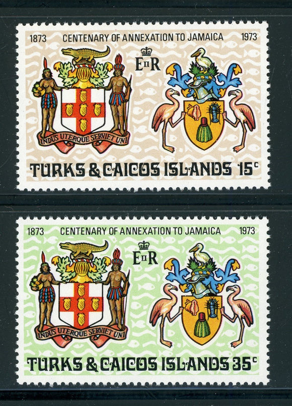 Turks & Caicos Scott #263-264 MNH Annexation to Jamaica $$ 414553