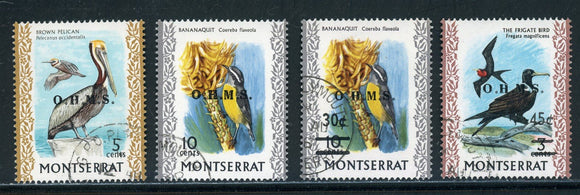 Montserrat Scott #O1-O4 USED 1976 Officials Birds CV$15+ 417492