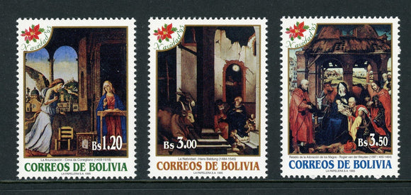 Bolivia Scott #951-953 MNH Christmas 1995 Navidad CV$8+ 429958