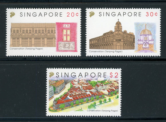 Singapore Scott #650-652 MNH Preservation of Tanjong Pagar CV$6+ 430185