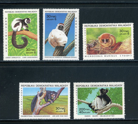 Malagasy Republic Scott #666-670 MNH Lemurs Animals FAUNA CV$5+ 439368
