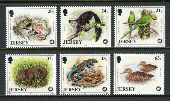 Jersey Scott #806-811 MNH Wildlife Preservation Birds FAUNA CV$6+ 439459
