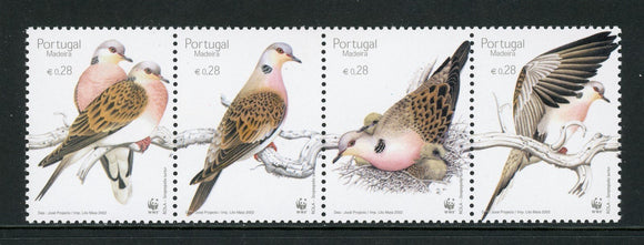 Madeira Scott #222 MNH STRIP WWF Birds FAUNA $$ 439467
