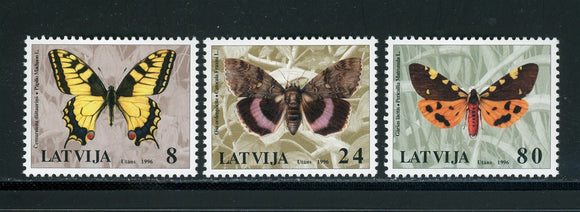Latvia Scott #423-425 MNH Butterflies Insects FAUNA CV$5+ 439494