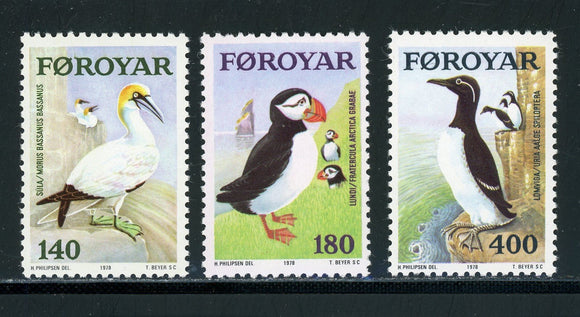Faroe Islands Scott #36-38 MNH Birds FAUNA $$ 439607