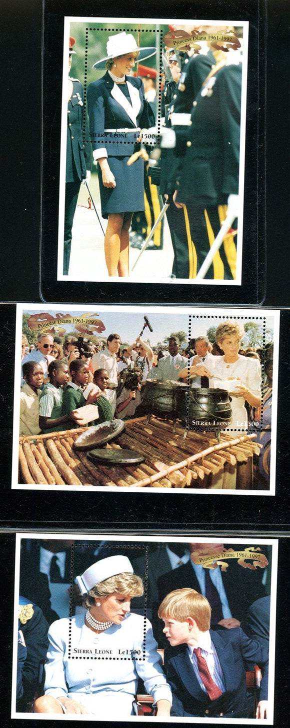 Sierra Leone Scott #2093-2095 MNH S/S Princess Diana 1961-1997 CV$11+ 441770
