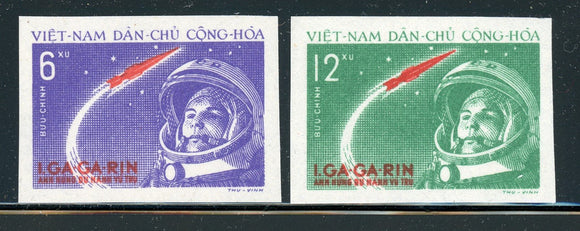 VIETNAM MLH SPACE: Scott #160-161 Yuri Gagarin Flight IMPERF CV$27+