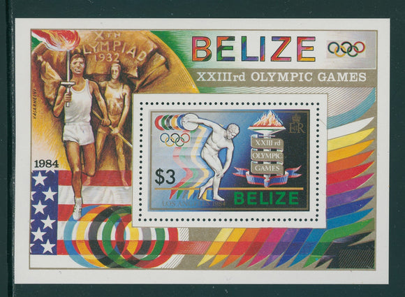 Belize Scott #721 MLH S/S OLYMPICS 1984 Los Angeles $$ 449702