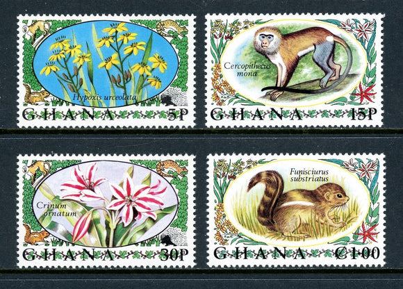 Ghana Scott #450-453 MNH Flora and Fauna CV$9+