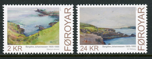 Faroe Islands Scott #556-557 MNH Paintings by Bergithe Johannessen ART CV$8+