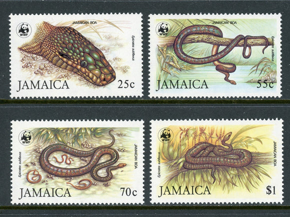 Jamaica Scott #591-594 MNH Jamaican Boa Snake WWF CV$45+