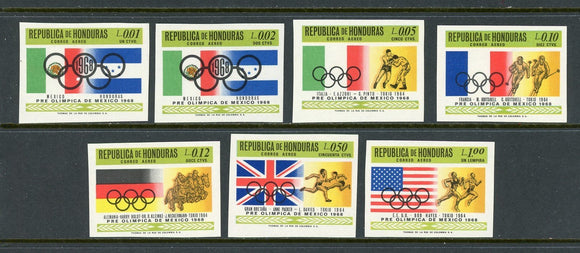 Honduras Scott #C429-C435 IMPERF MNH OLYMPICS 1968 Mexico City CV$45+