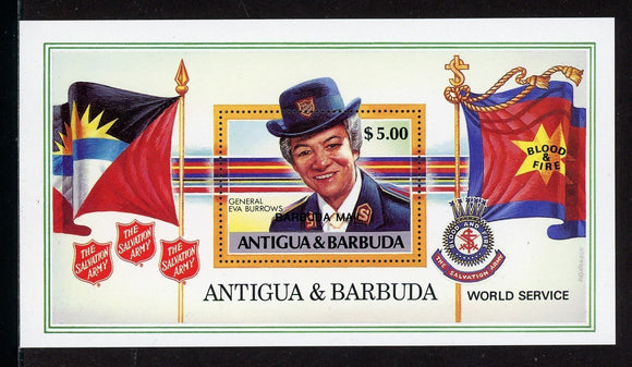 Barbuda Scott #941 MNH S/S OVPT Barbuda Mail on Salvation Army $5 CV$39+