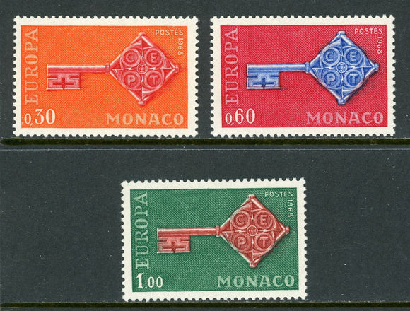 Monaco Scott #689-691 MNH Europa 1968 Ornamental Key CV$5+