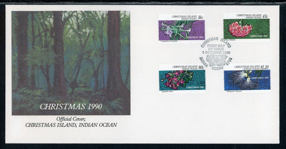 Christmas Island Scott #294-297 FIRST DAY COVER Orchids Flowers FLORA $$