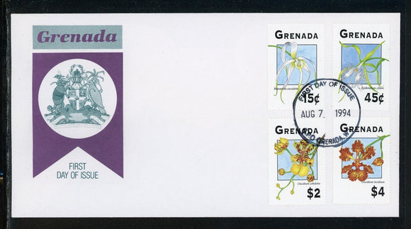 Grenada Scott #2337//2342 FIRST DAY COVER Orchids Plants FLORA $$