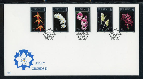 Jersey Scott #627-630 FIRST DAY COVER Orchids Flowers FLORA $$