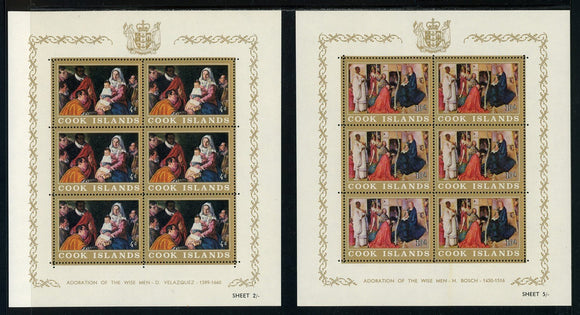 Cook Islands Note after Scott #172-173 MNH SHEETS Christmas 1988 $$