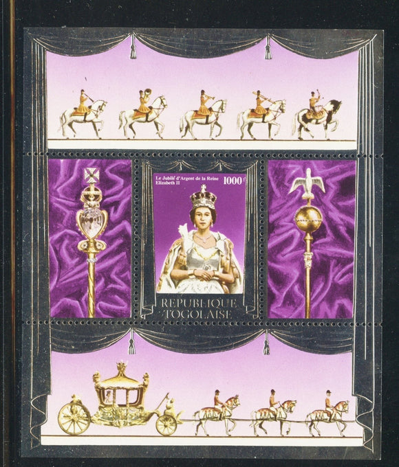 Togo Scott #947B MNH S/S Queen Elizabeth II Reign Silver Jubilee CV$8+