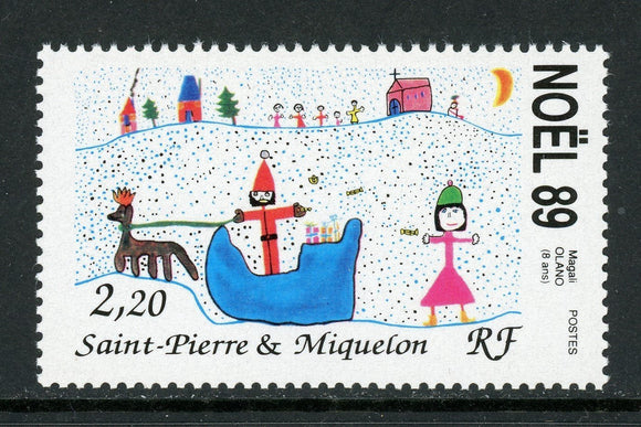 St. Pierre & Miquelon Scott #521 MNH Christmas 1989 Children's Art $$