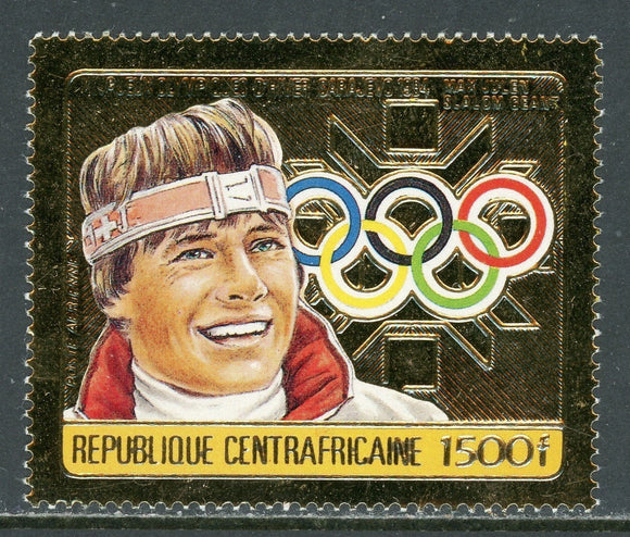 Central African Republic Michel #1069A MNH GOLD FOIL OLYMPICS Sarajevo $$