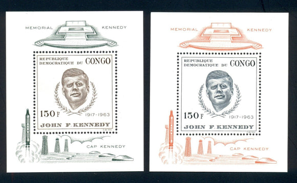 Congo Democratic Republic Scott #591-592 MNH S/S John F. Kennedy JFK CV$45+