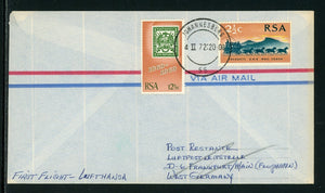 South Africa Scott #357-358 MNH FIRST FLIGHT 1972 Jo'burg Frankfurt Lufthansa $$