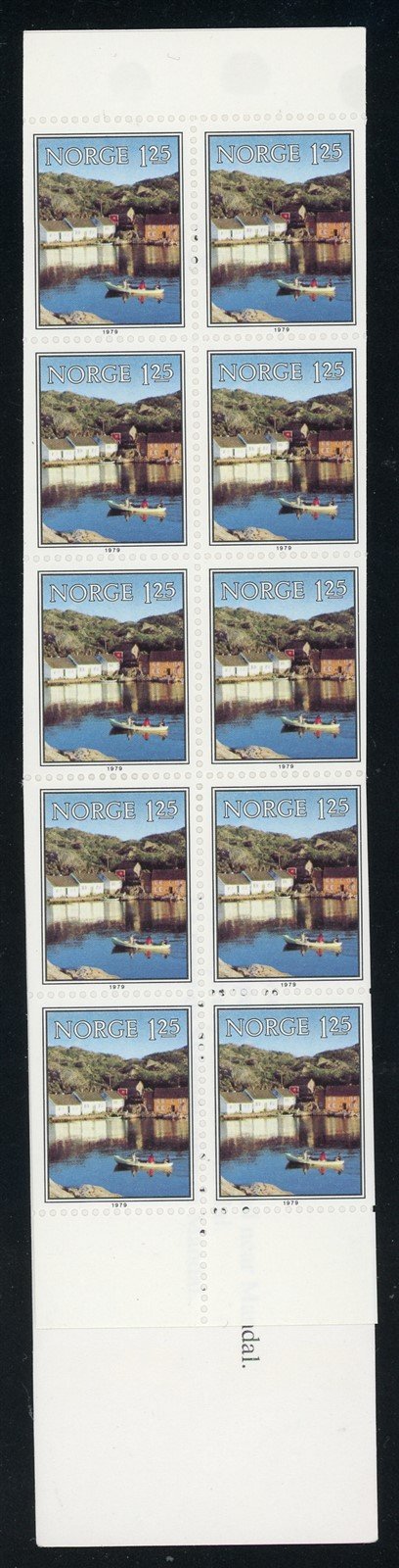Norway Scott #747a MNH BOOKLET COMPLETE Nature 1.25k Boat on Fjord CV$9+