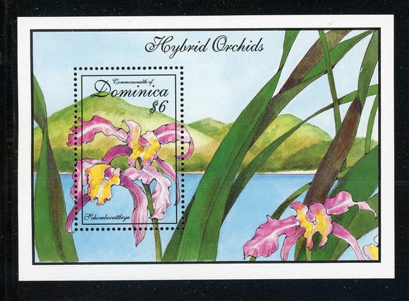 Dominica Scott #1675 MNH S/S Orchids Flowers FLORA CV$5+