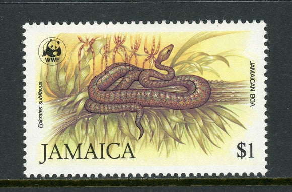 Jamaica Scott #594 MNH Wildlife of Jamaica WWF Boa Snakes FAUNA CV$14+