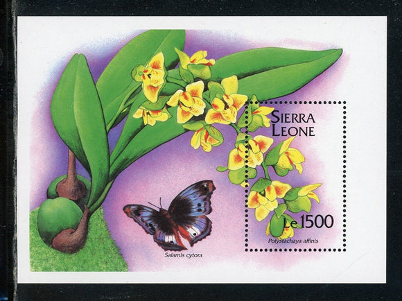 Sierra Leone Scott #1750 MNH S/S Orchids Flowers FLORA Butterflies CV$6+