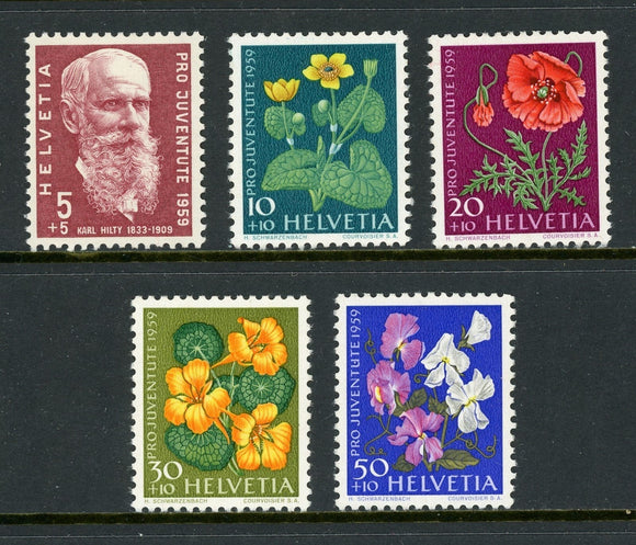 Switzerland Scott #B287-B291 MH Orchids Flowers FLORA CV$4+