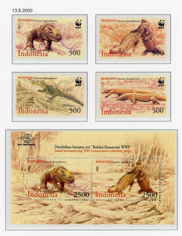 Indonesia Scott #1911-1915 MNH S/S World Wild Fund for Nature WWF FAUNA CV$8+