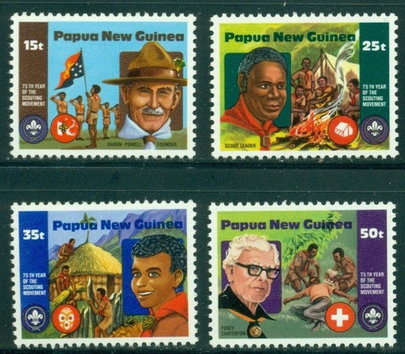 Papua New Guinea Scott #554-557 MNH Boy Scouts 75th ANN $$