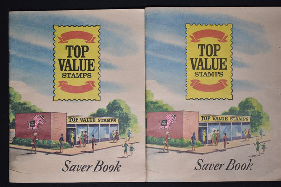 Trading Stamps LOT #4 TOP VALUE Saver Books (2) USED w/Stamps SEE PHOTOS $$$