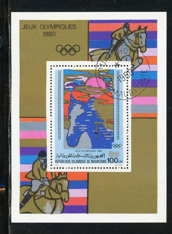 Mauritania Scott #450 U S/S OLYMPICS 1980 Moscow Equestrian $$