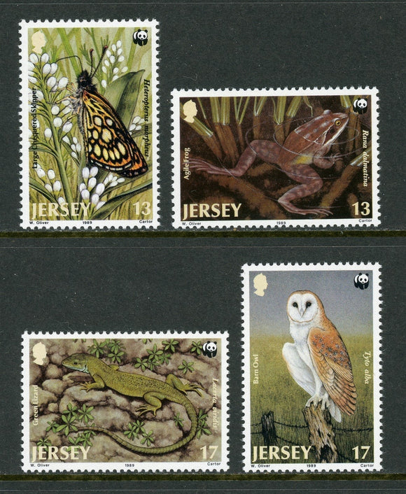 Jersey Scott #507-510 MNH WWF Butterflies Birds FAUNA CV$5+