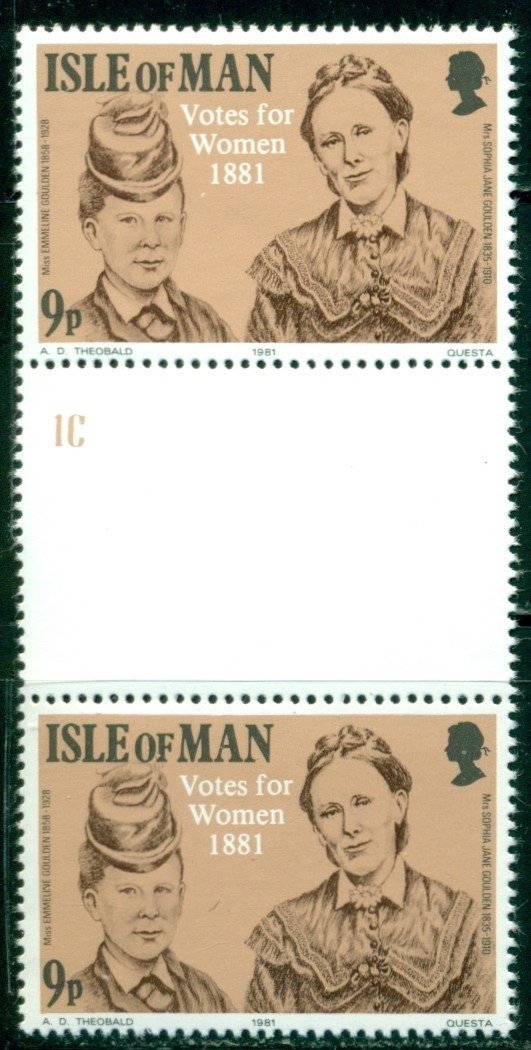 Isle of Man Scott #197 MNH GUTTER PAIRS Women's Suffragettes $$