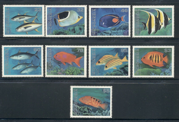 Micronesia Scott #213-226 MNH Fish FAUNA CV$23+ os1