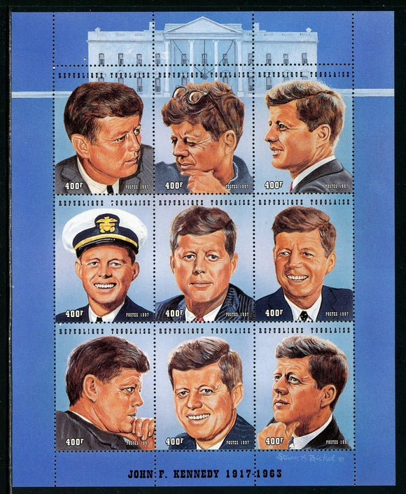 Togo Scott #1853 MNH SHEET of 9 John F. Kennedy JFK CV$12+ ISH-1