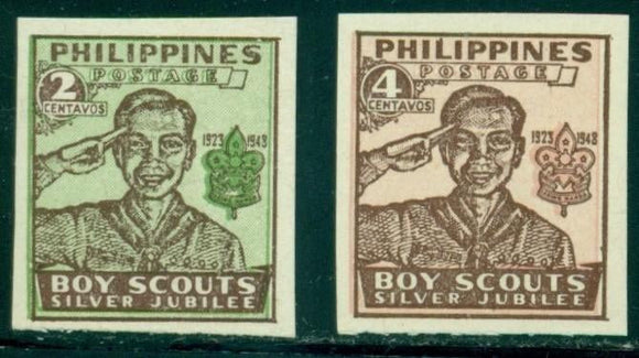 Philippines Scott #528-529 IMPERF MNH Boy Scouts of the Philippines CV$3+