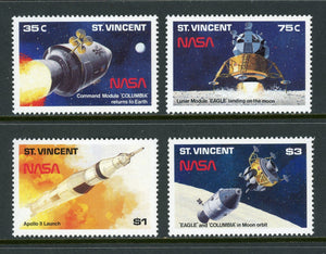 St. Vincent Scott #1204//1208 MNH Apollo 11 CV$5+ ISH-1