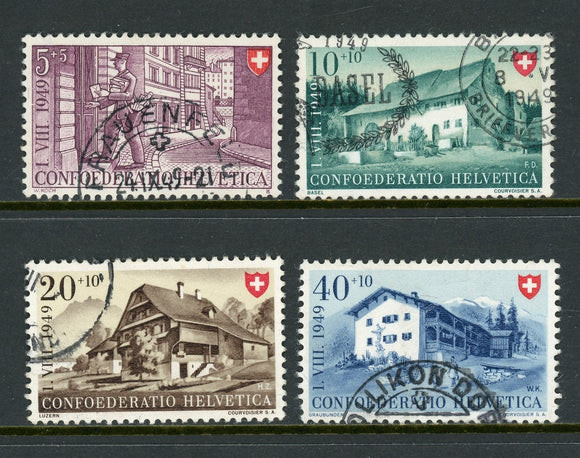 Switzerland Scott #B183-B186 USED Postman and Houses CV$10+ ISH-1