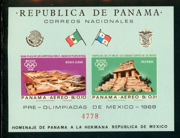 Panama Scott #477F IMPERF MNH S/S OLYMPICS 1968 Michel BL #69 CV$18+